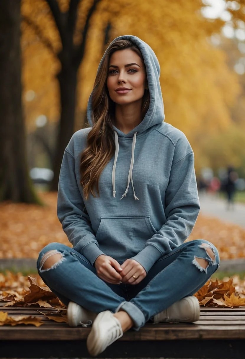 Hoodie and Distressed Denim