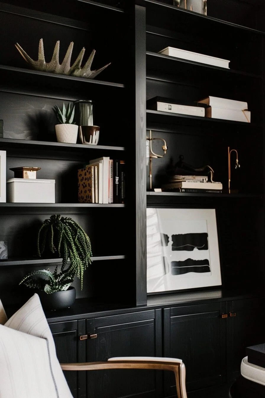 Black Shelving Unit