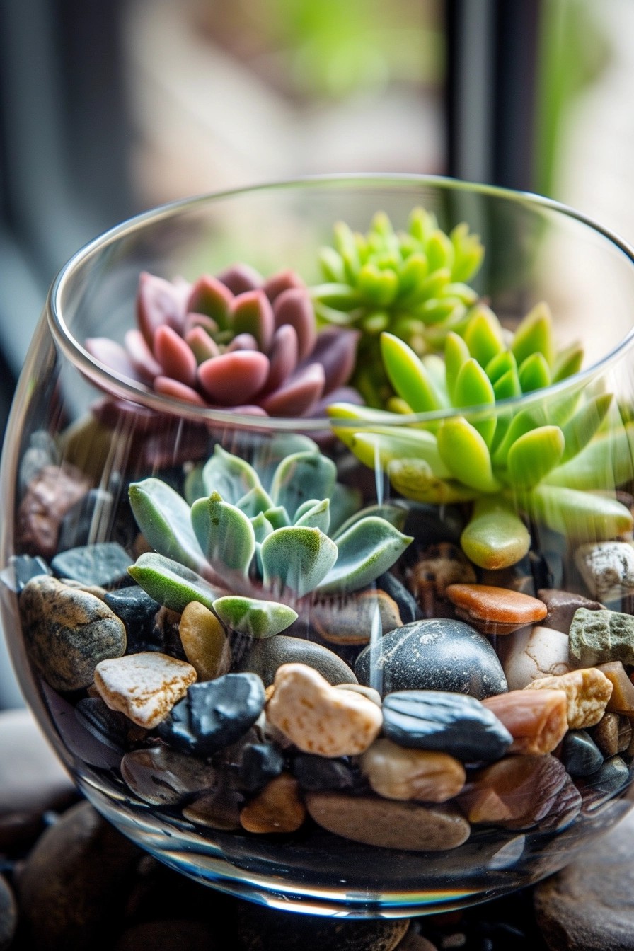 Install a Pebble and Glass Terrarium Display