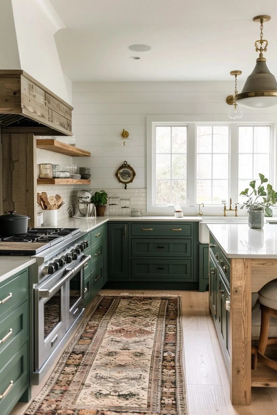 Two-Tone Green Cabinetry