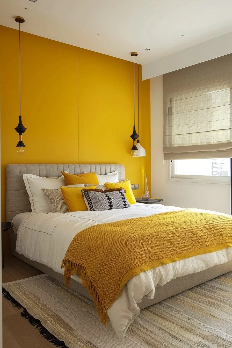 Mustard Yellow Accent Wall