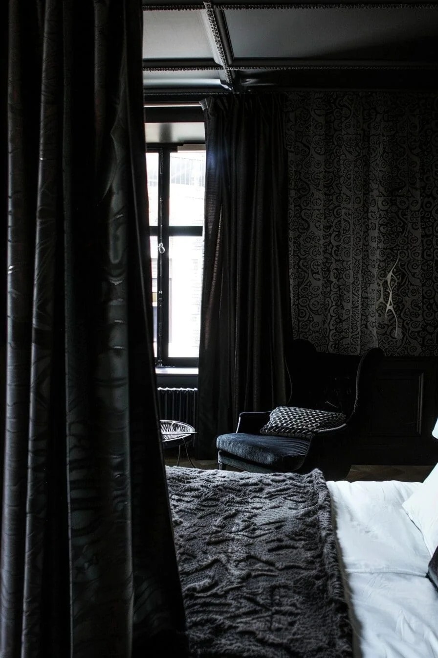 Black Patterned Curtains