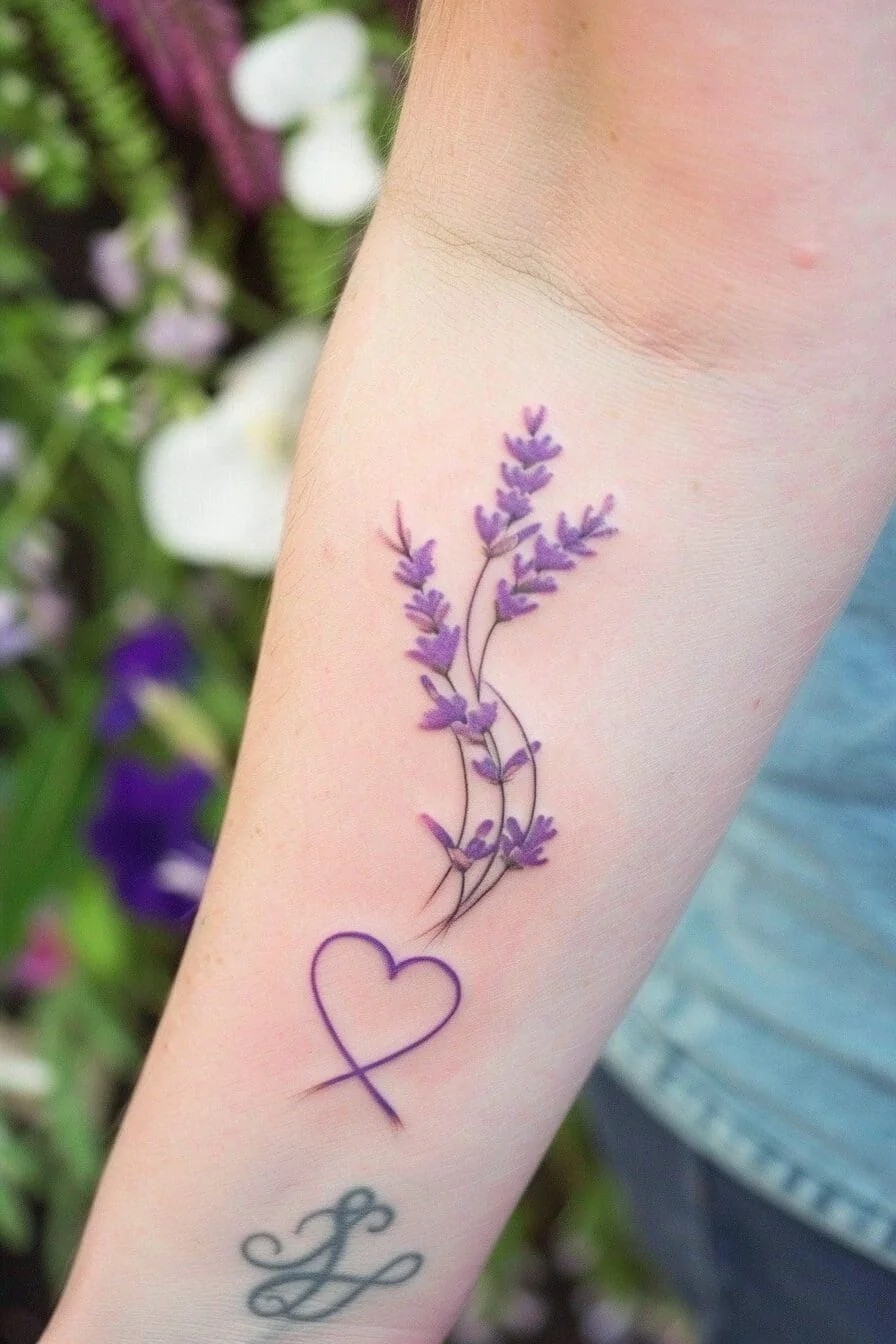 Lavender with a Heart or Infinity Symbol