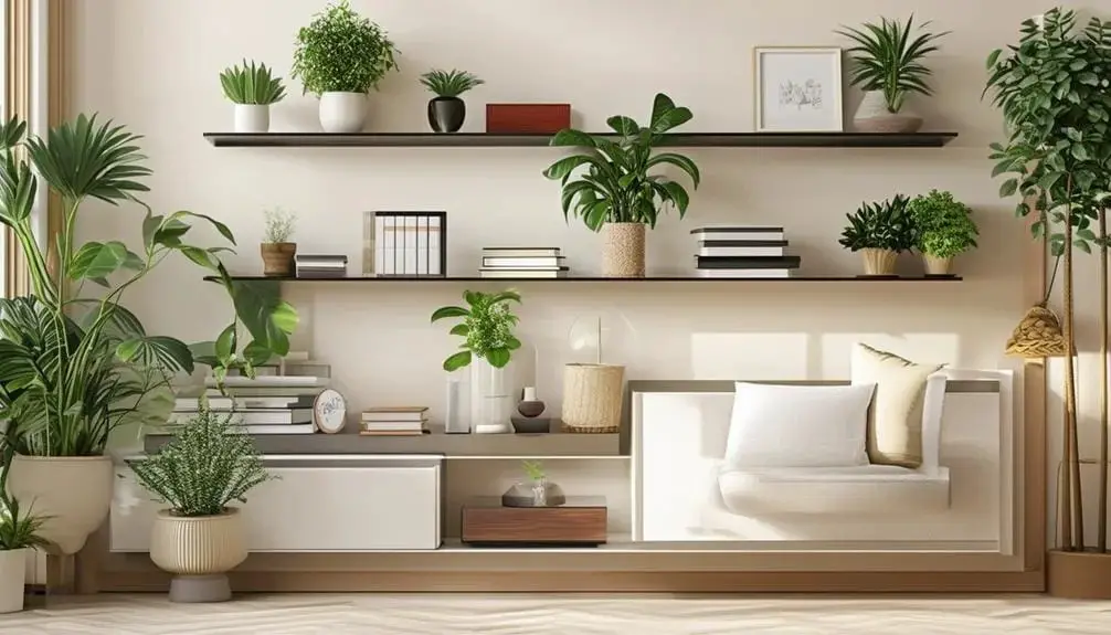 Floating shelves for storage