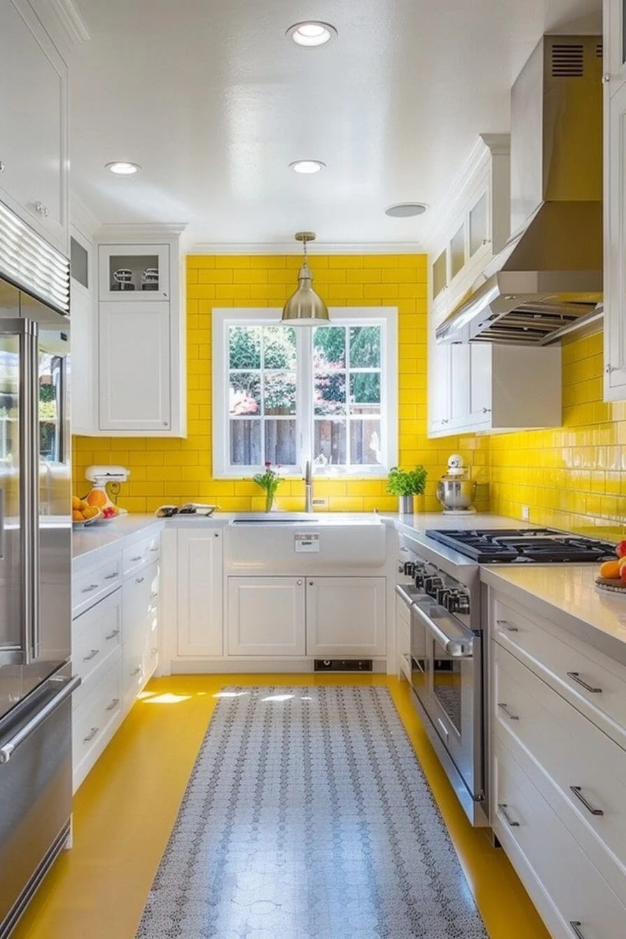 Cheerful Yellow and White