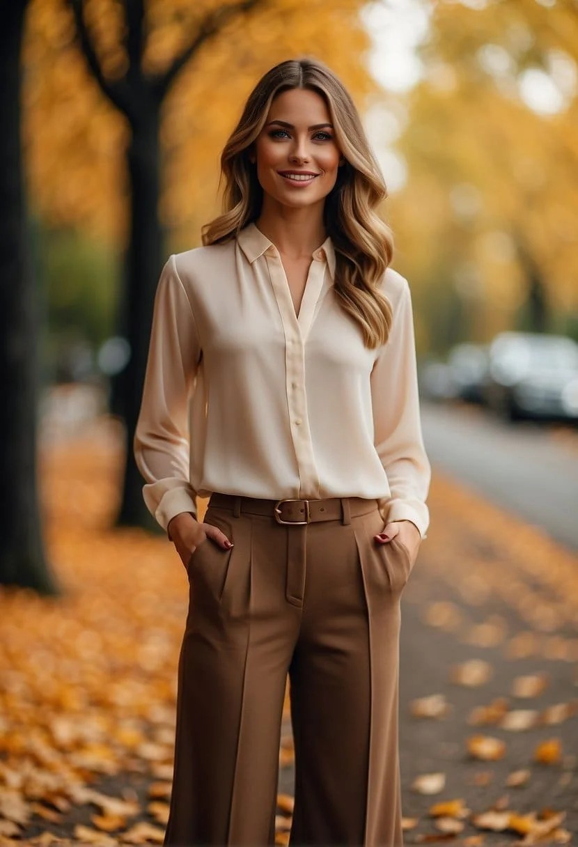 Tailored Trousers And A Flowy Blouse