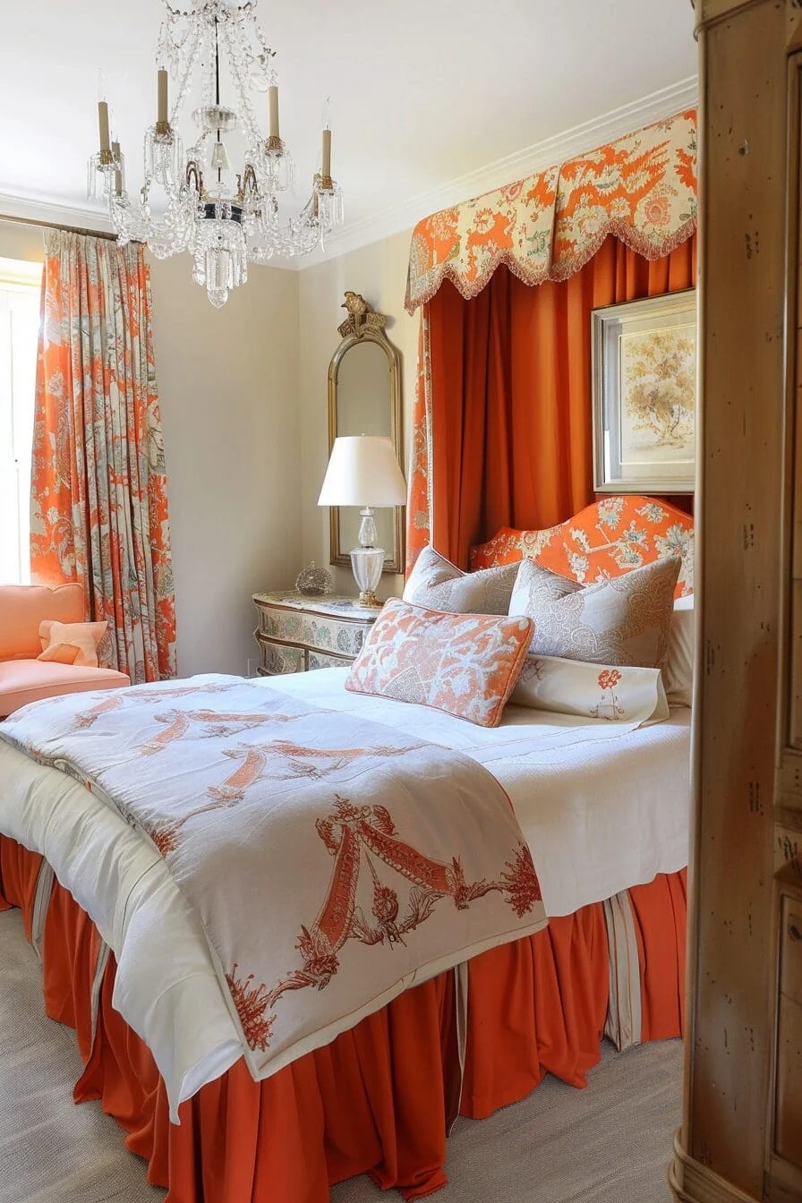 Orange and Cream Bedding