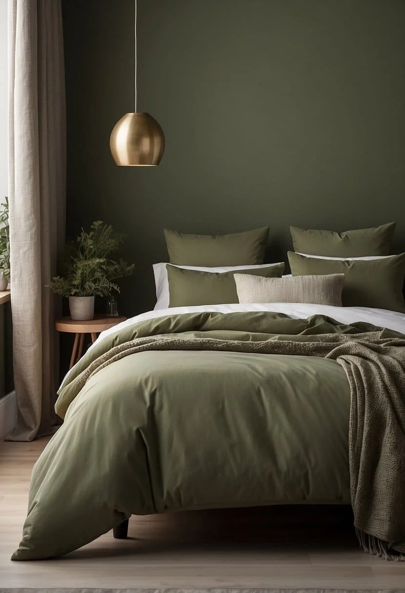 Muted Olive Green Bedroom