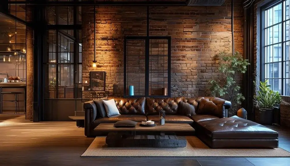 Leather Sofa Dominates Room