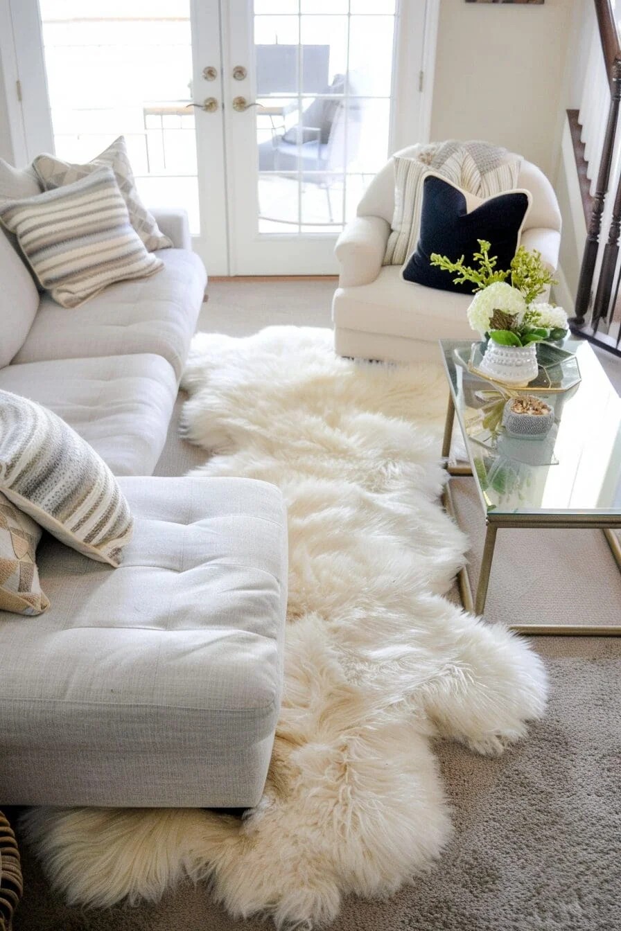 Fluffy White Rug