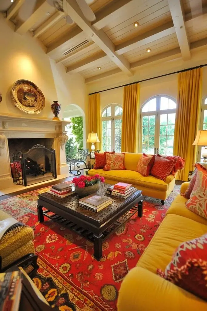 Marigold Yellow Accents with Red