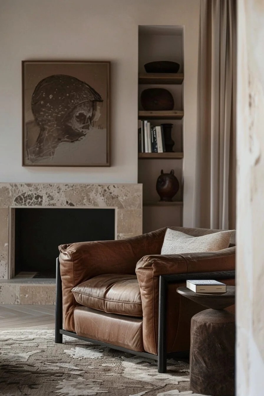 Leather Armchair Accent