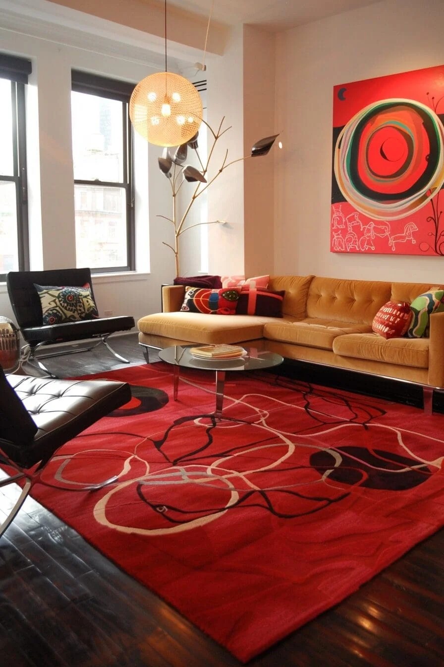 Modern Red Rug