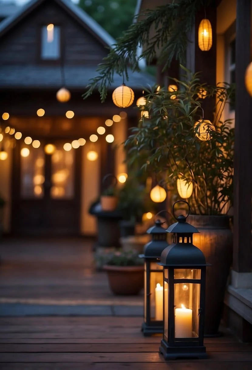 Lanterns as Porch Welcome Lights