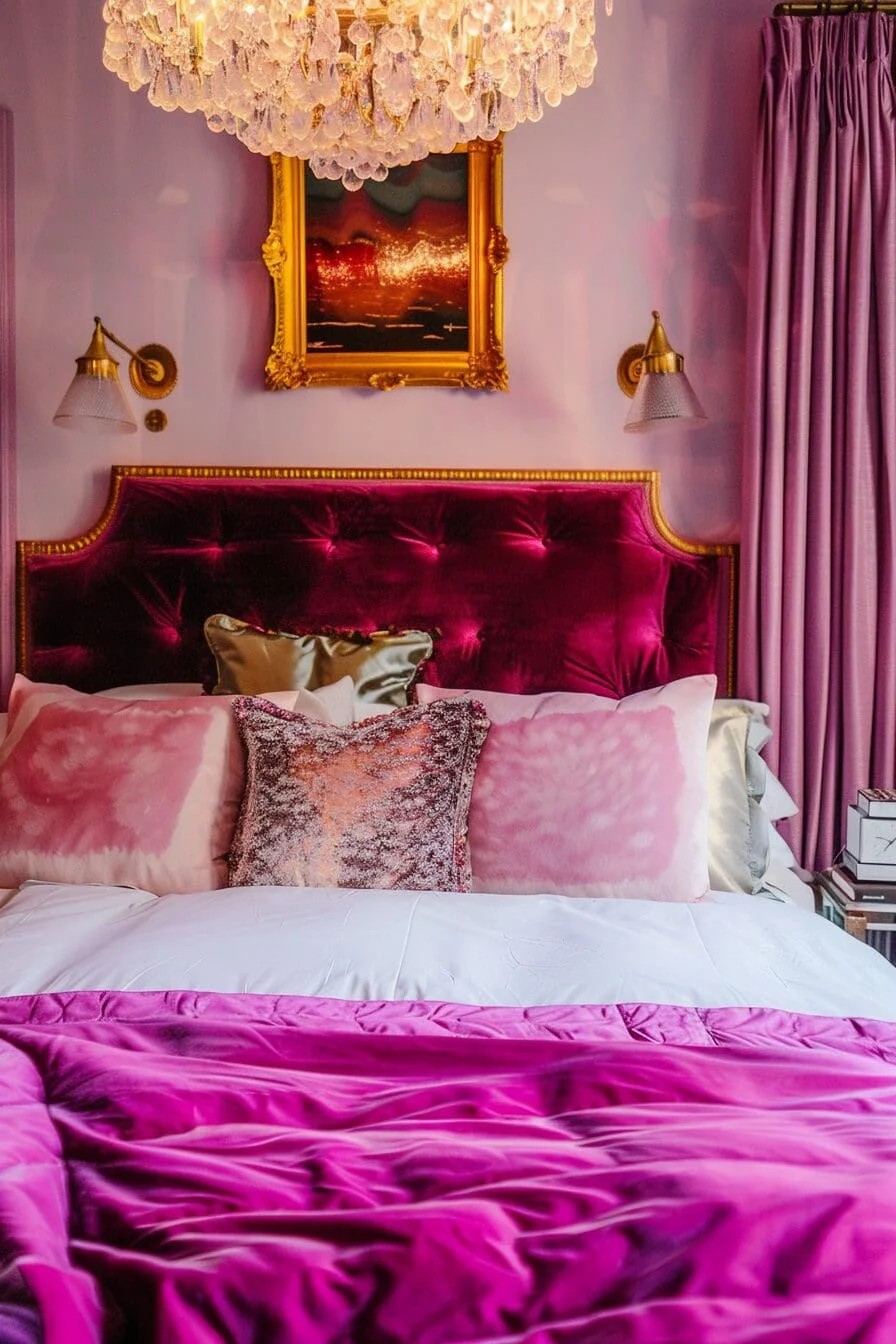 Fuchsia Velvet Bedspread