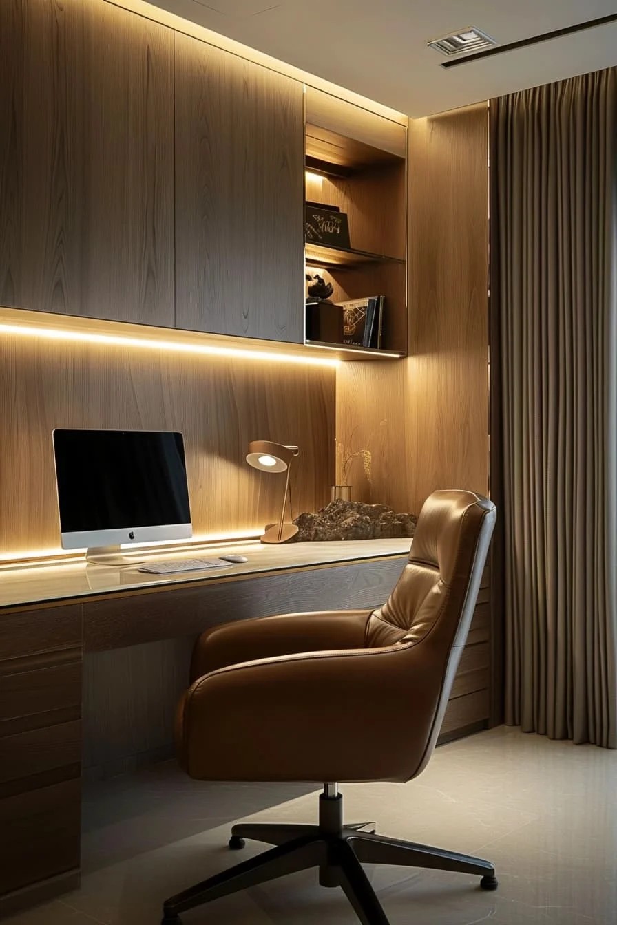 Bedroom Desk With LED Strip Accents