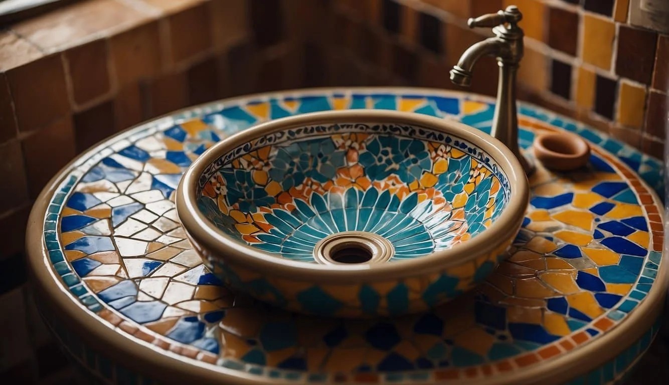 Hand-Painted Moroccan Sink Tiles