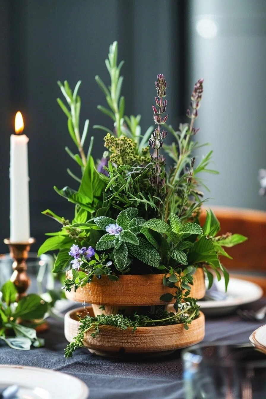 Centerpiece with Edible Herbs