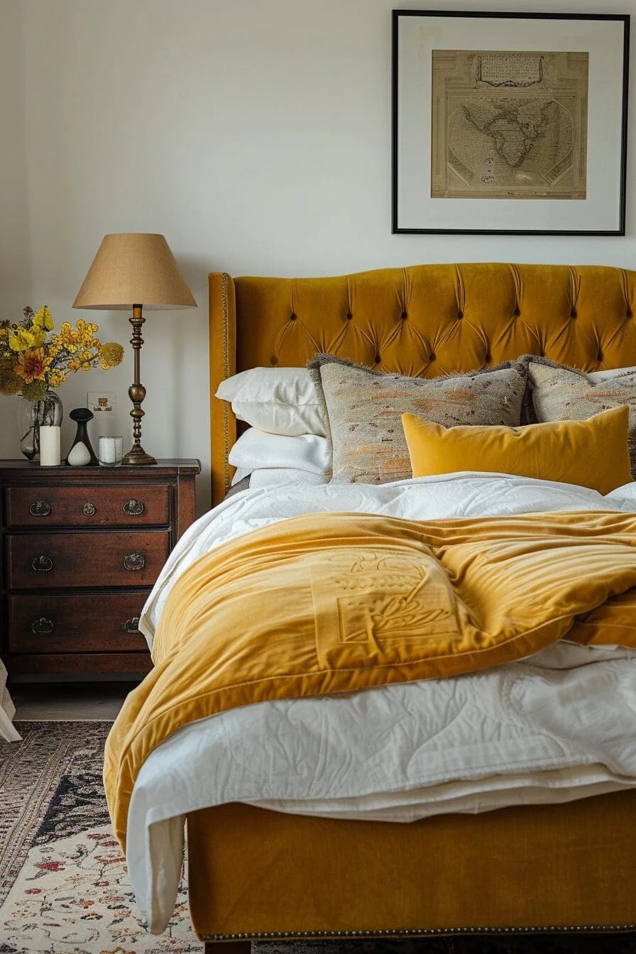 Luxe Yellow Velvet Bedding