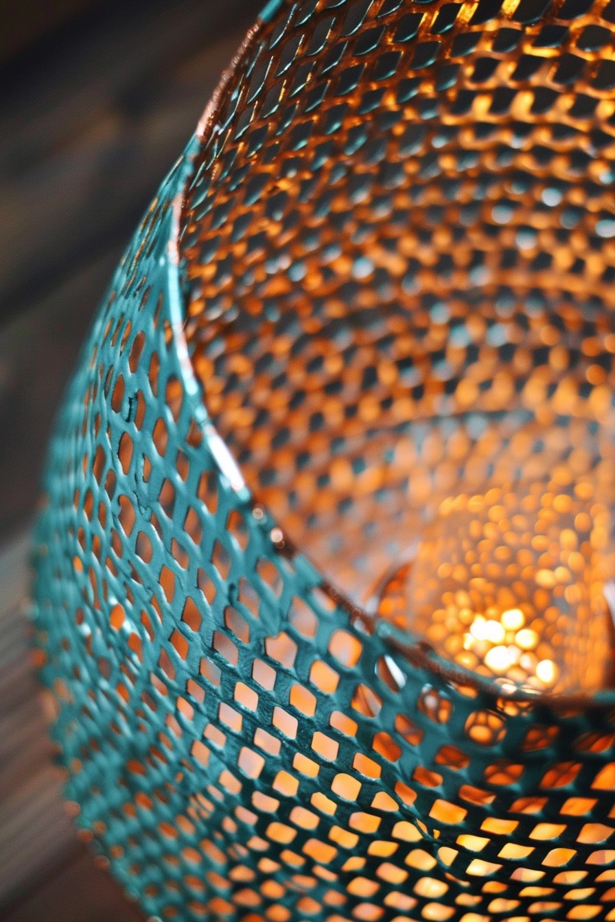 Wire Basket Spray-Painted Into a Metallic Lampshade