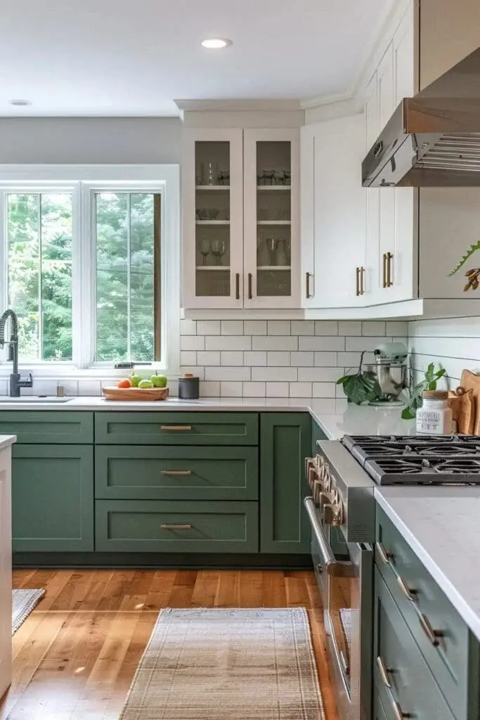 Two-Tone Green Cabinetry