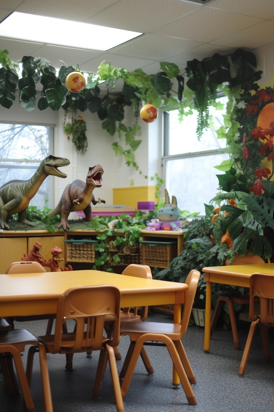 Dinosaur-Themed Elementary Classroom