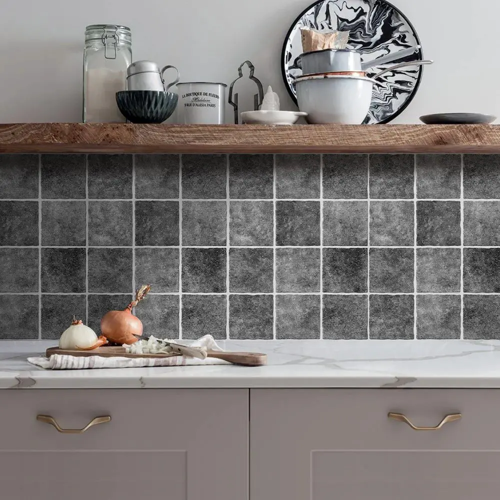 Go for a Gray Statement Backsplash