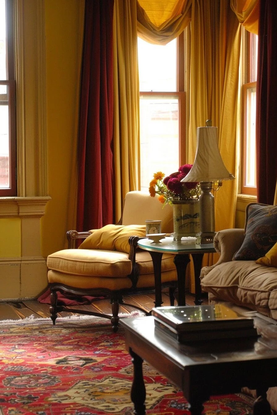 Marigold Yellow Accents with Red