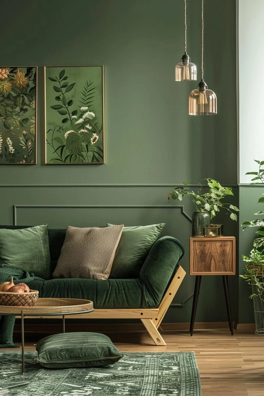 Green and Wood Furniture