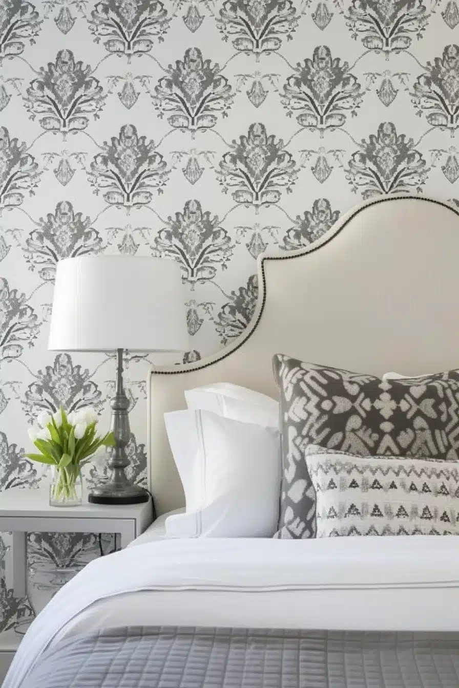 Patterned Grey Headboard