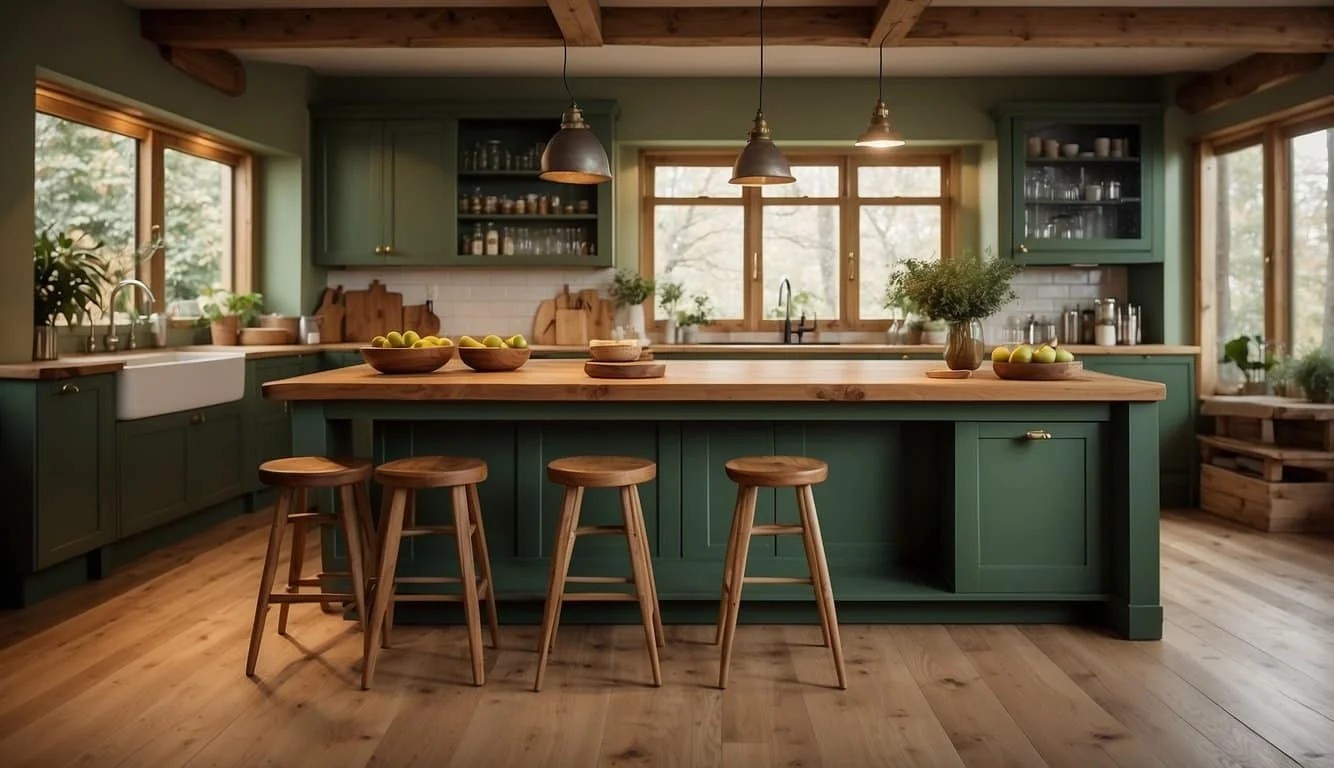 Vintage Green Kitchen Islands