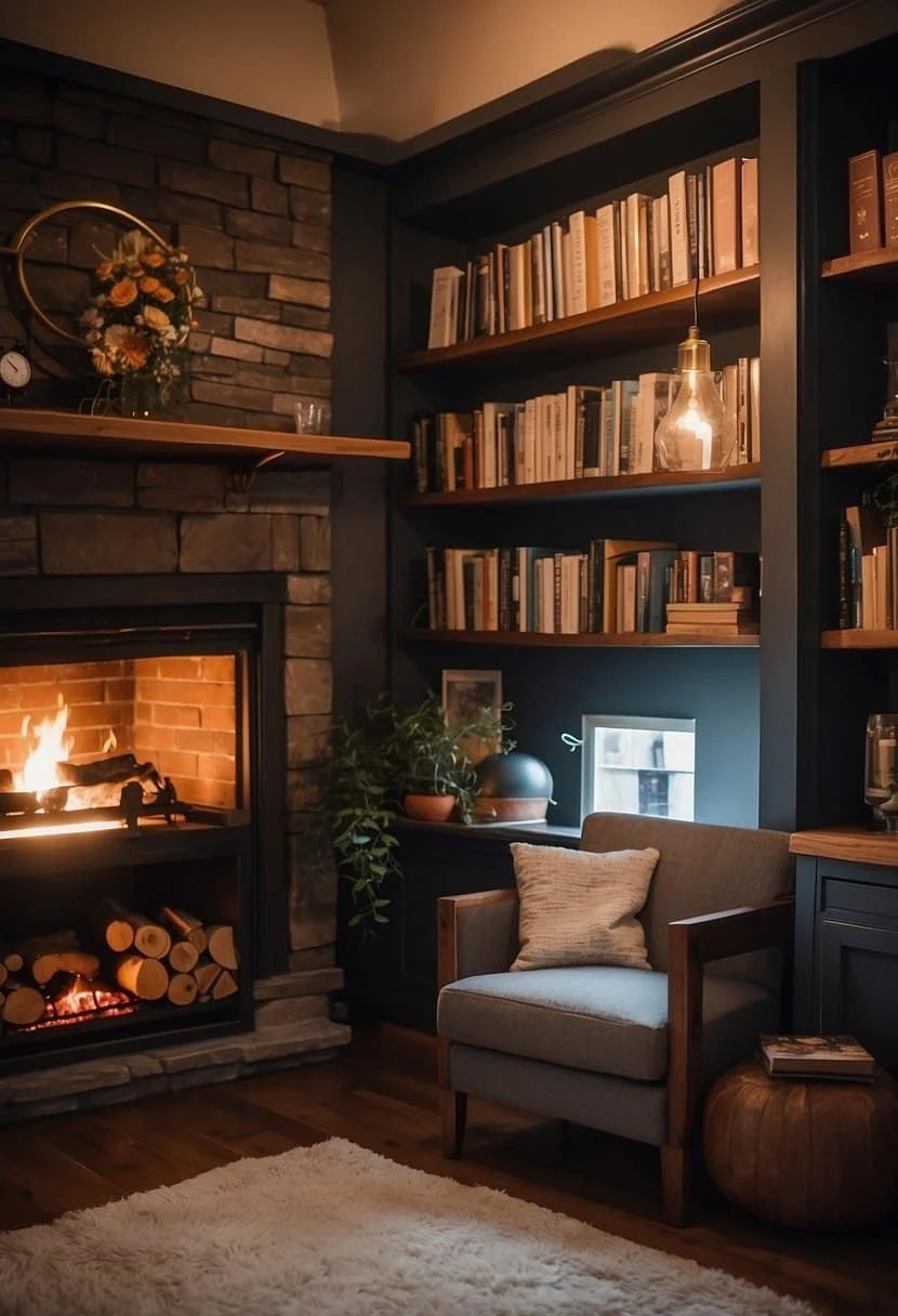 Integrate a Fireplace in Your Reading Nook