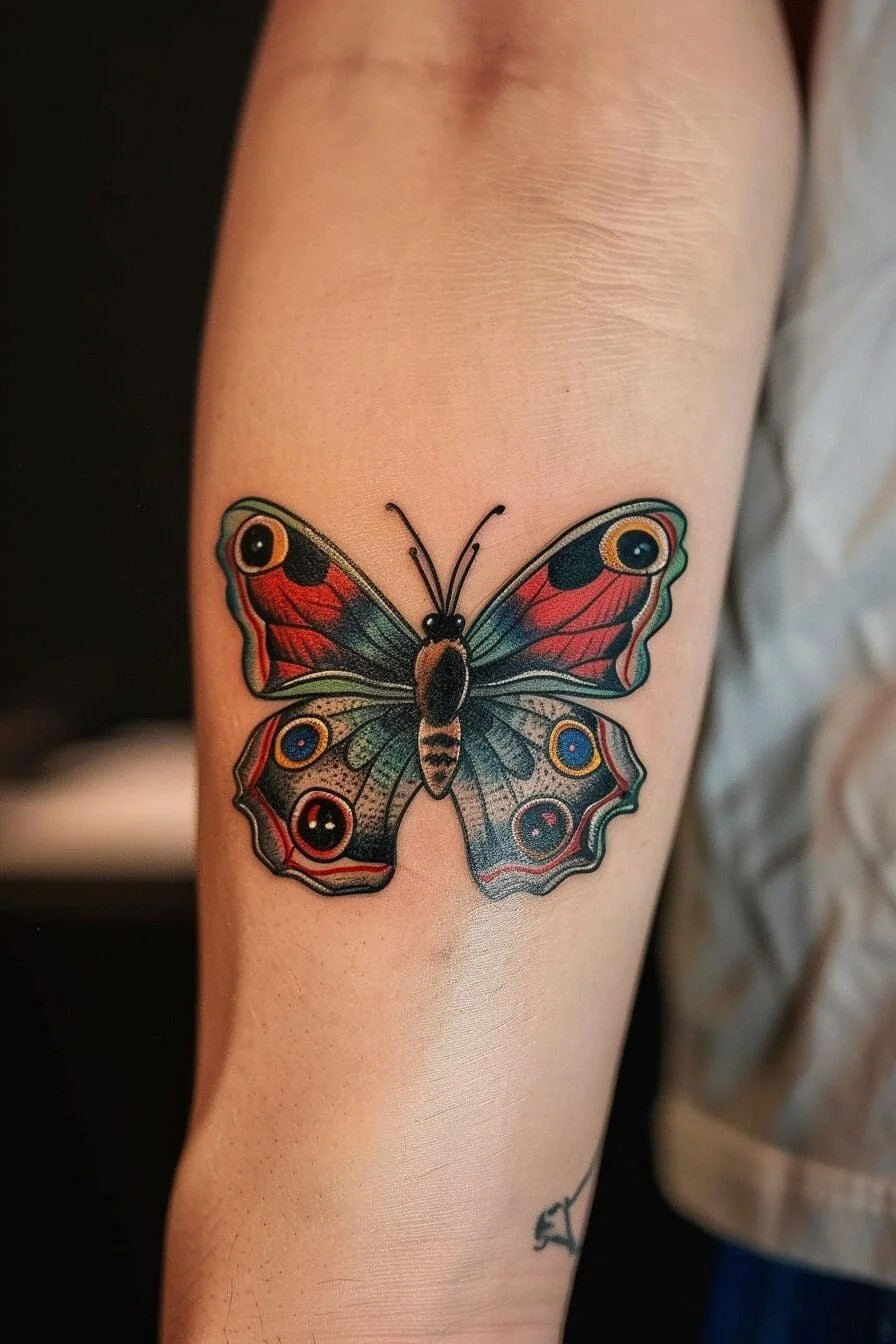 Peacock Butterfly: Represents beauty, elegance, and playfulness