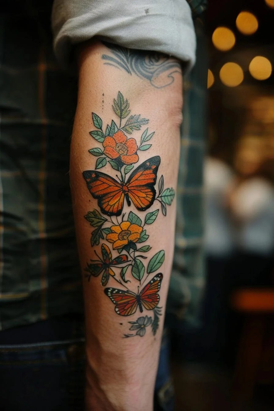 Butterfly with a Butterfly: Represents the cycle of life, transformation, and the pursuit of one’s dreams