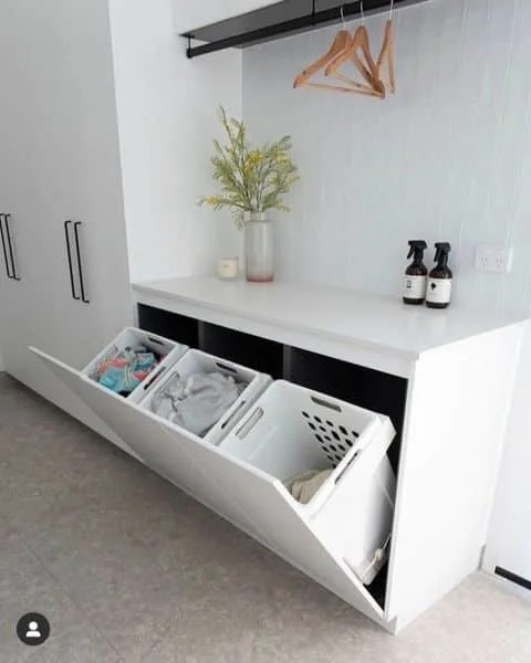 Create More Room with A Hidden Small Laundry Room Hamper