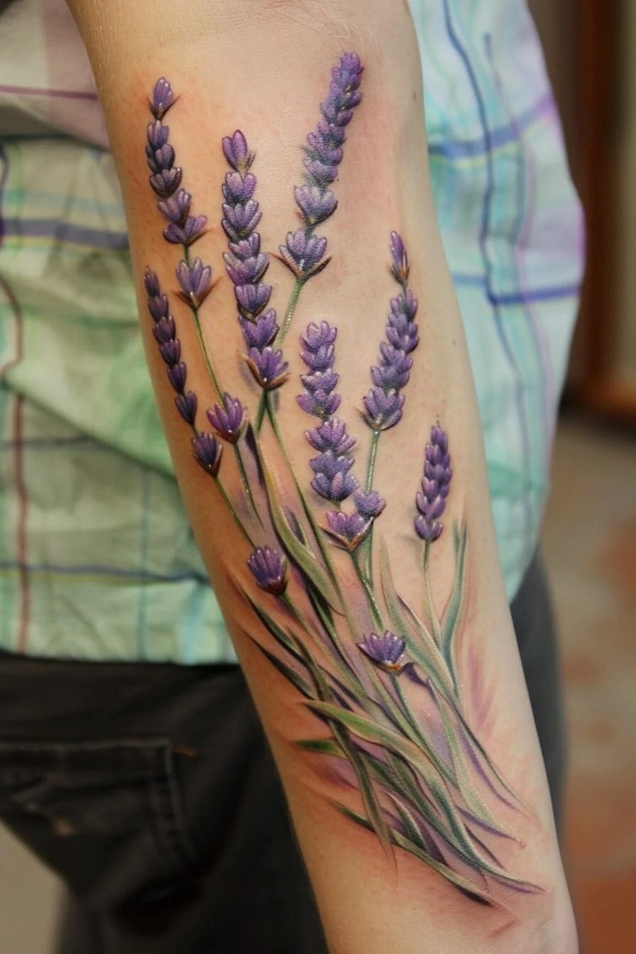 Realism Lavender Tattoo