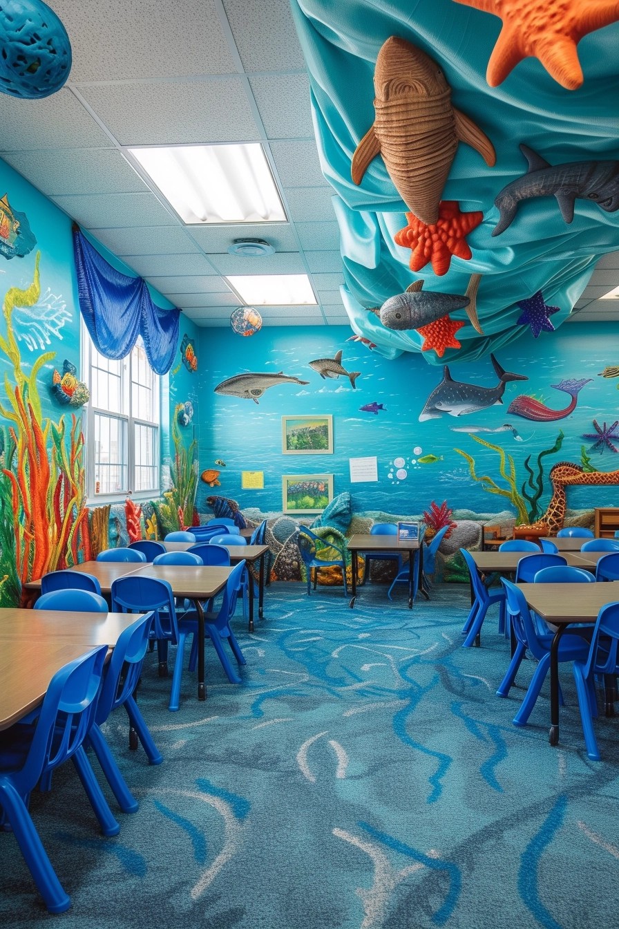 Underwater-Themed Elementary Classroom