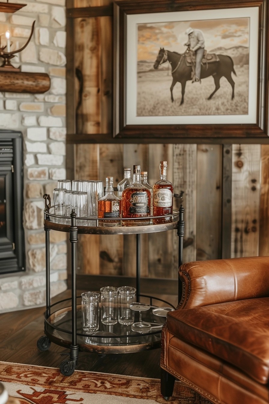 Saloon-Inspired Bar Cart