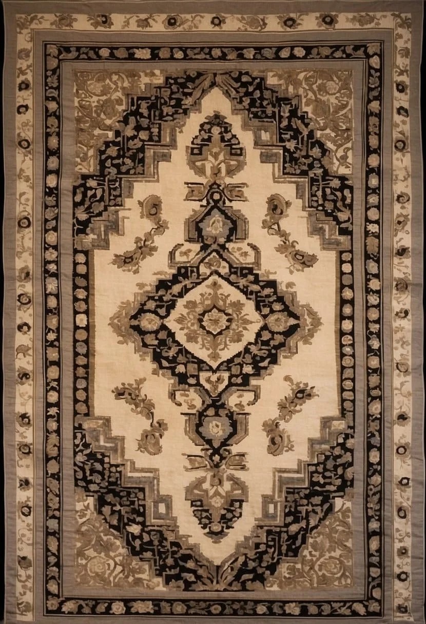 Painted Pattern On A Neutral Rug