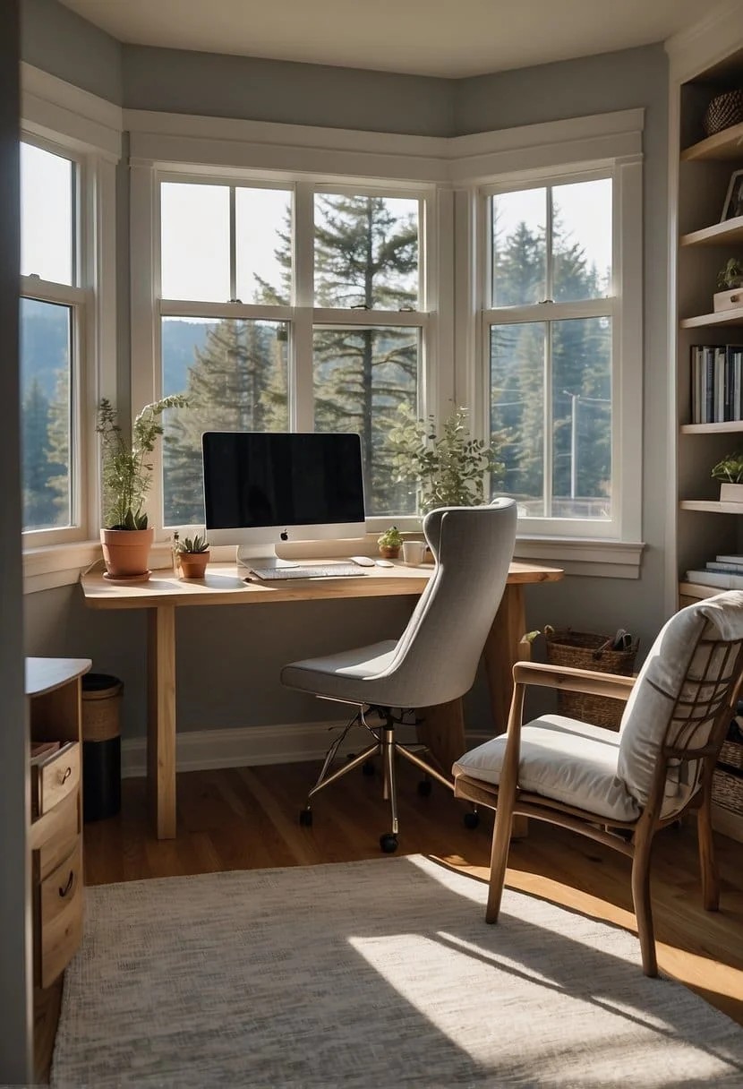 Home Office With A Window Seat