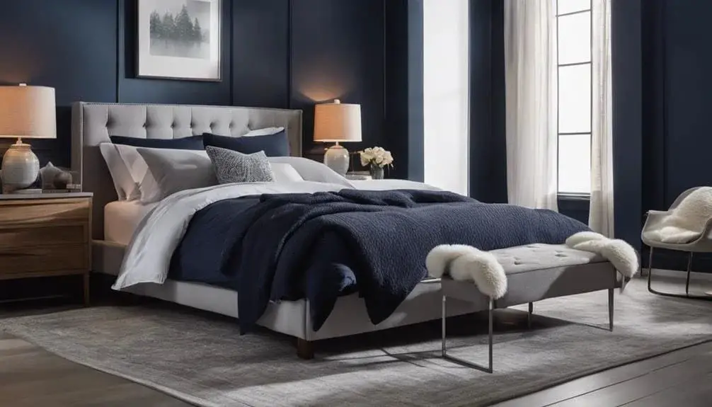 Soft Navy Tones for a Relaxing Bedroom