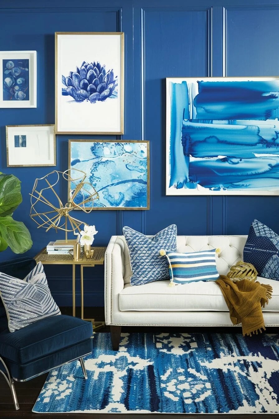 Blue Gallery Wall