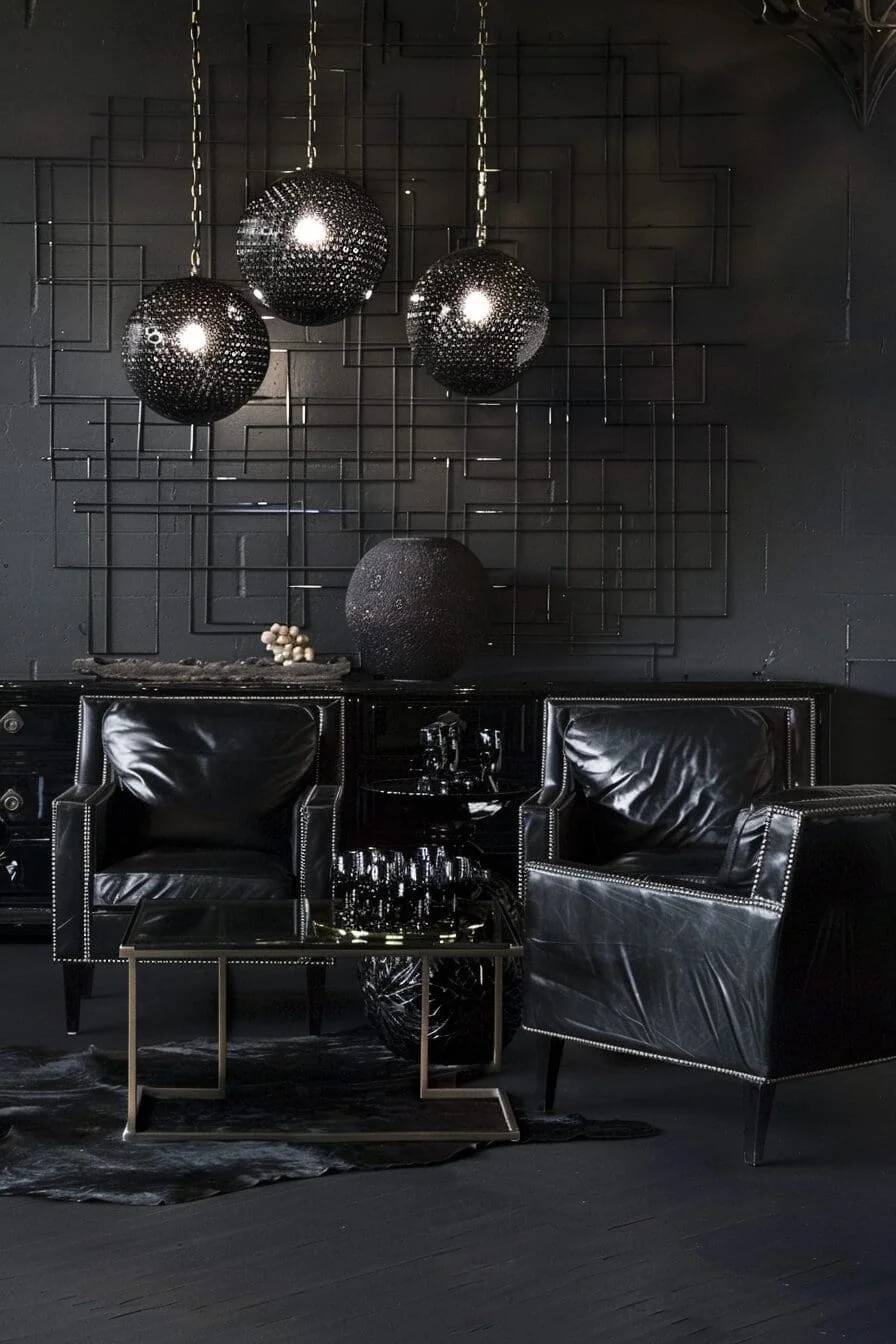 Black Leather Armchairs