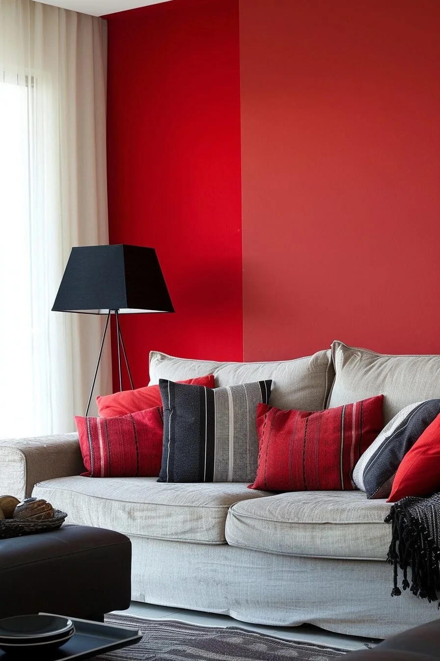 Cherry Red Accent Wall