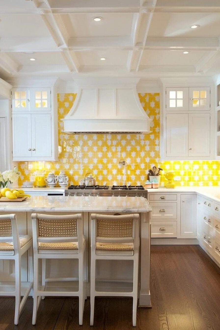 Cheerful Yellow and White