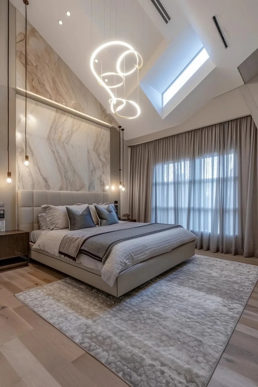 LED Chandelier In Bedroom