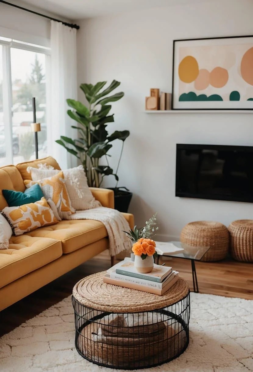 Add Pops of Color in Your Small Living Room with Accent Pieces