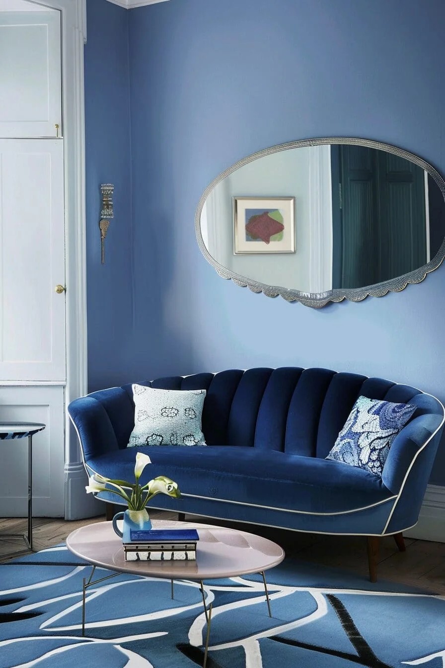 Blue Velvet Sofa