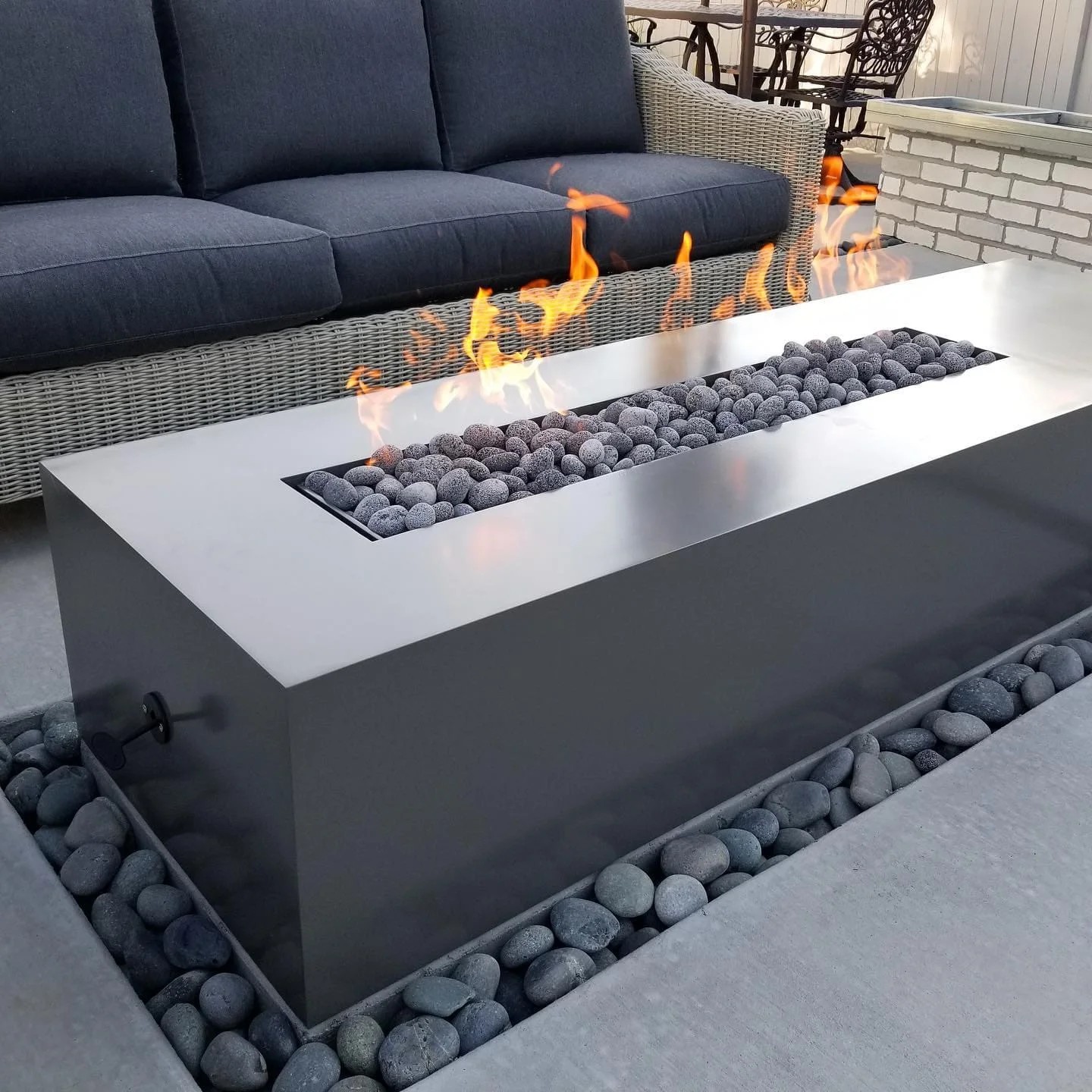 Long Fire Pit Table