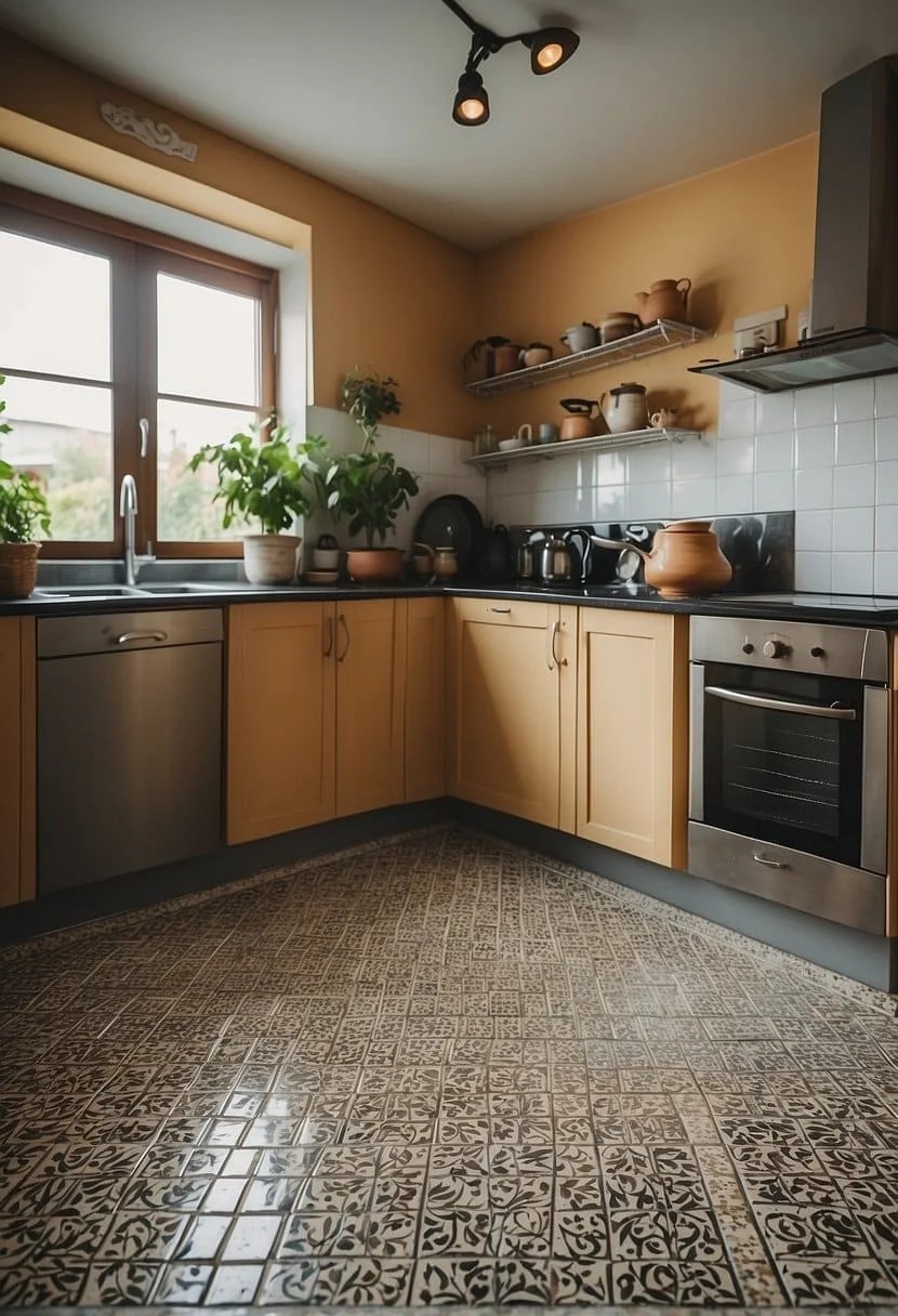 Make a Statement in Your Small Kitchen with Bold Floor Tiles